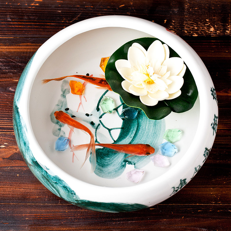 欢畅景德镇陶瓷器小金鱼缸yg37_欢畅鱼缸_太平洋家居网产品库