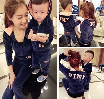 Pro-child clothing 2018 Spring and autumn season new parent-child velvet suit Korean version Chauvet Parenting Suit Jacket