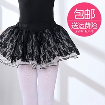 Young childrens dance weft dress lace chiffon practice girls puffy skirt split practice dress dancing ballet dress