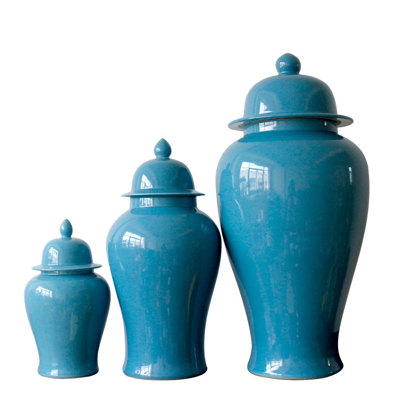 Rain tong home | jingdezhen ceramic checking blue pot - bellied receive general pot furnishing articles decorate household decoration