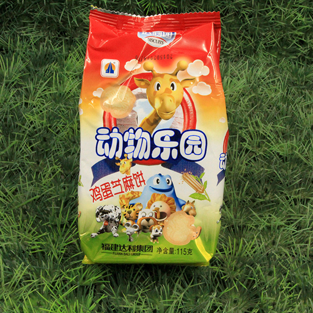 达利园 动物乐园 鸡蛋芝麻饼115g儿童饼干 休闲食品 满48包邮