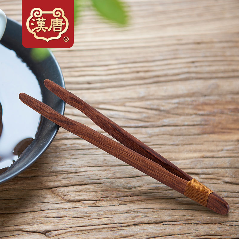 Han and tang dynasties tea set solid wood ChaGa tea accessories wooden clip tea tea 6 gentleman accessories black rosewood clip