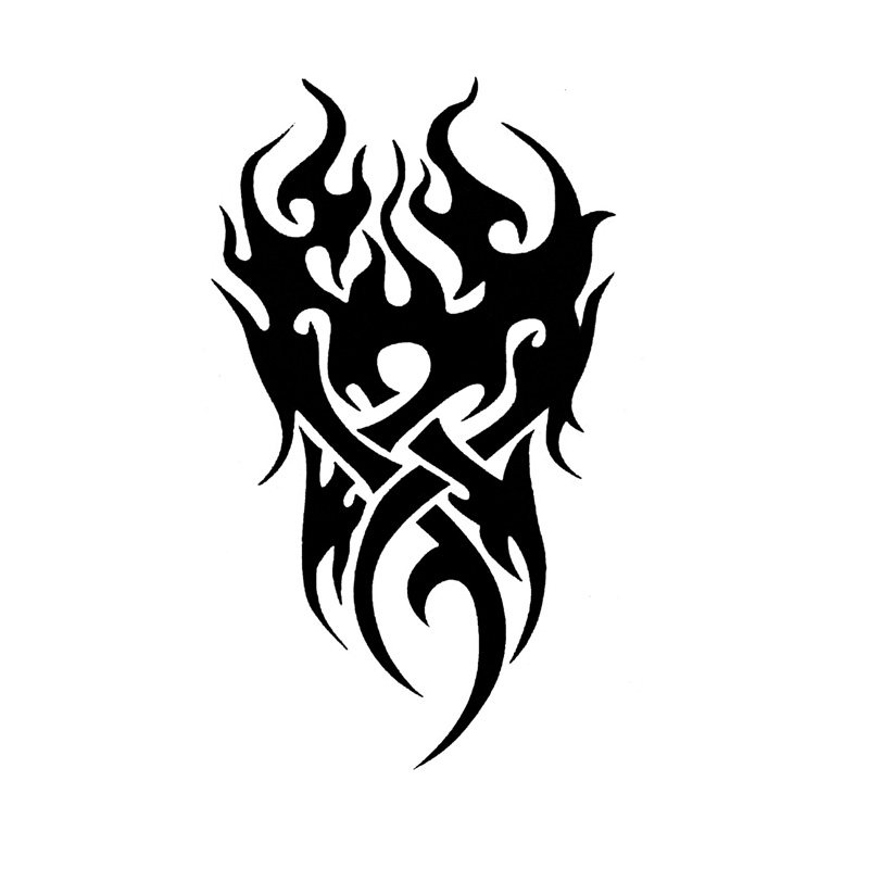 2张包邮 防水纹身贴时尚炫彩防水男女纹身贴纸性感逼真(火焰款)