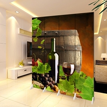 Red wine wine barrel waterproof double-sided folding screen partition fashion living room entrance bar Coffee Wine Cellar Live