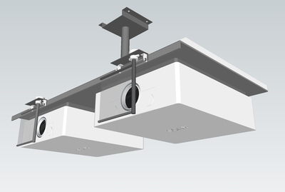 被动3d叠加投影专用左右放置双机投影吊架支架 双层投影吊架