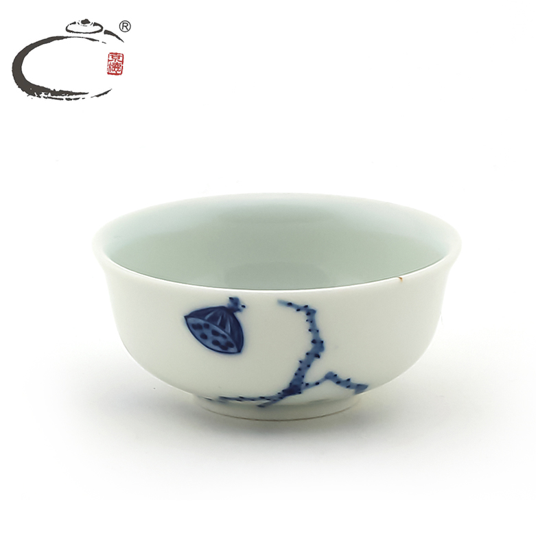 Blue and white lotus cup single CPU and auspicious koubei tea tea cups jingdezhen Blue and white porcelain lotus lotus is small