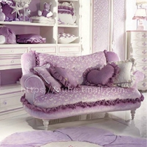 Childrens small sofa Cute princess girl double bed tail sofa Pink child sofa cute dream custom