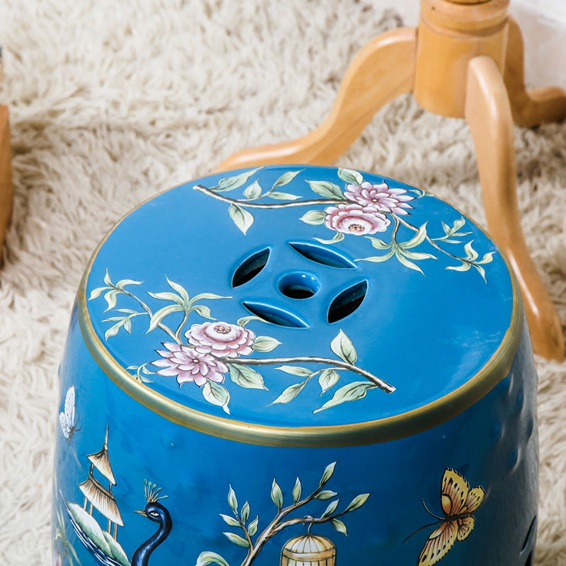 Europe and the Chinese painting of flowers and ceramic stools dressing change cool shoe who drum who home decoration decoration decoration crafts