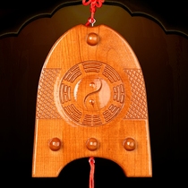 Peach wood mirror peace bottle rich fish gossip mirror pendant entrance seven stars Feng Shui order double dragon mirror pendant home living room