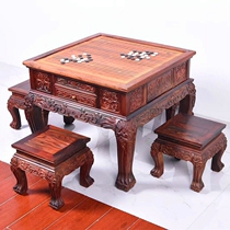 Five sets of chess table five sets of red wood tea table Go chess multifunction tea table Versatile Chessboard with Big Red Acid Branches in Laos
