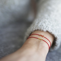 Nordic Swiss niche Vivien matt gold original year transfer very thin minimalist hand rope red rope bracelet