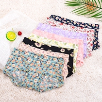 5 MILK SILK SLIP PRINTED LADYS UNDERWEAR SMALL FRESH AND BROKEN FLOWER BAG HIP TRIANGLE PANTS SOFT ICE SILK BREATHABLE