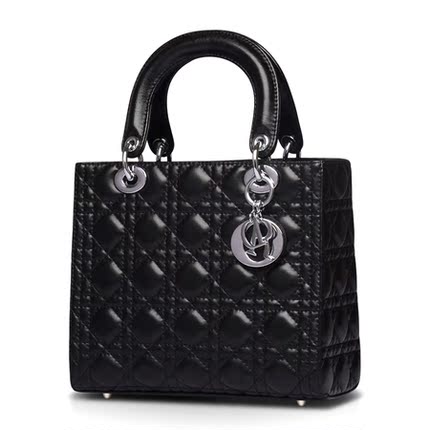 大牌范2015新款香奈儿女包菱格真皮戴妃包羊