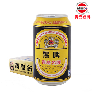 青岛名牌蓝宝石精酿黑啤酒10度易拉罐听装33