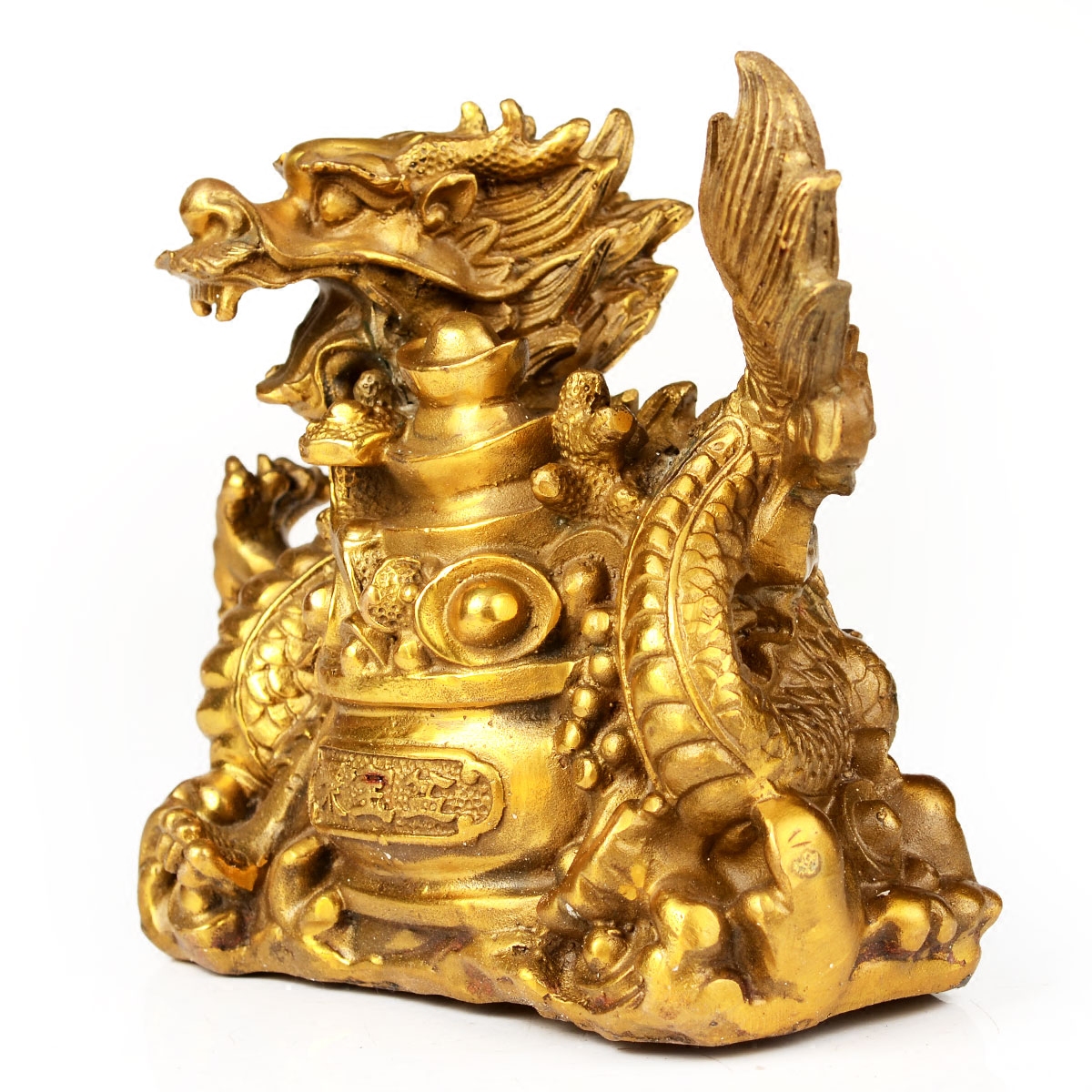 风水阁铜龙宝盆摆件风水装饰