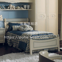 Childrens bed for boys solid wood single bed for teens 1 2 meters white paint custom overall furniture Prince bed