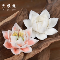 Handmade lotus incense holder Incense holder Incense line incense burner Ceramic creative incense plate Incense table Incense burner Sandalwood stove