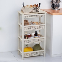 New Kitchen Multilayer Plastic Shelving Day Style Containing Bathroom Solid Wood Storage Shelf Debris Floor Shelf