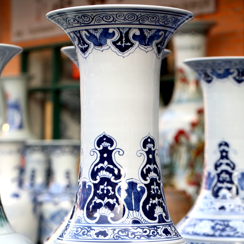 Jingdezhen blue and white porcelain has a long history in the hand - made ceramic vases, sitting room of Chinese style of large household furnishing articles