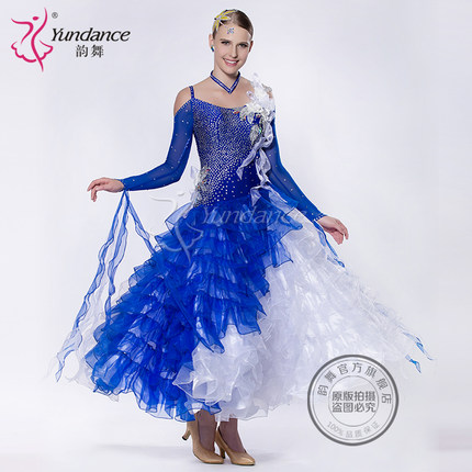 韵舞 摩登舞裙新款半身裙华尔兹比赛裙长袖大
