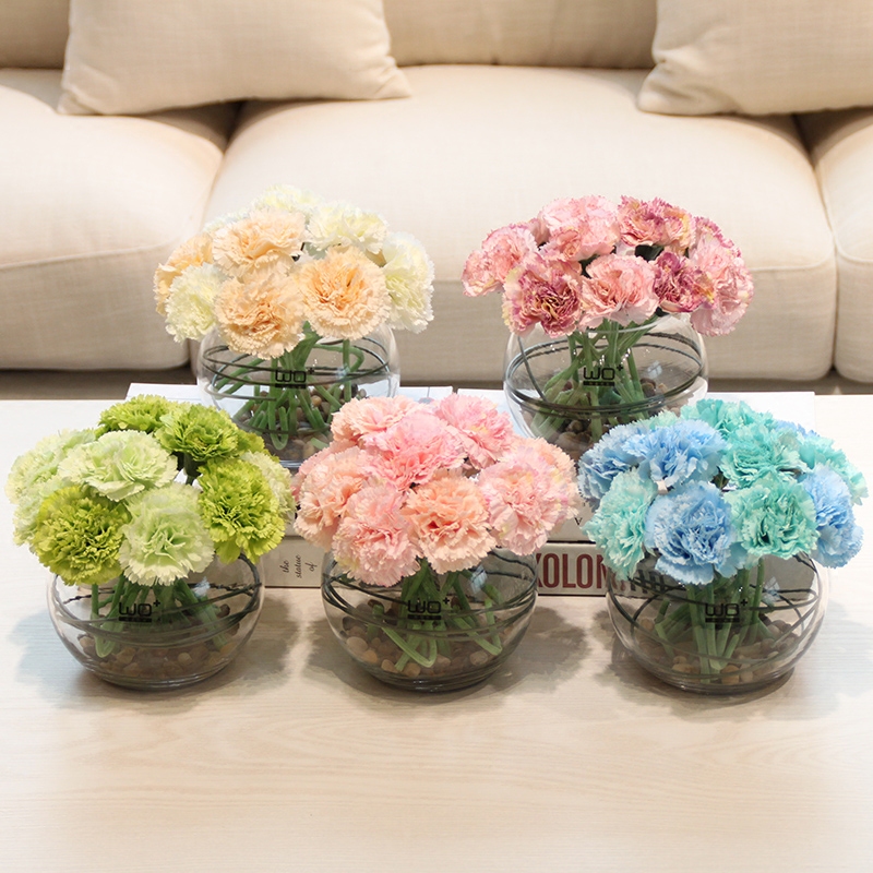 Send fake flower carnation flower the suit + simulation ceramics glass vases, flower arranging silk flowers in living in adornment