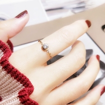Chain ring female niche design ins wind fashion simple personality 18K gold joint ring pinky ring ultra-fine