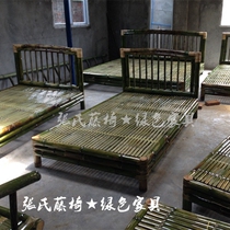 Zhangs rattan chair bamboo furniture bamboo bed double bed bamboo bed lunch break bed 1 meter 2 bamboo bed 2 meter bamboo bed
