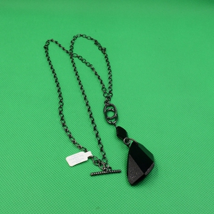 挂坠 微饰光 lia 外贸原单饰品专买 sophia黑色棱角挂坠时装项链