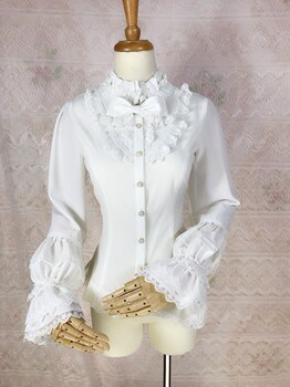 Ilia Lolita ຕົ້ນສະບັບພາກຮຽນ spring ພາສາຍີ່ປຸ່ນແບບ lolita dress stand collar lantern sleeve long sleeve versatile shirt shirt