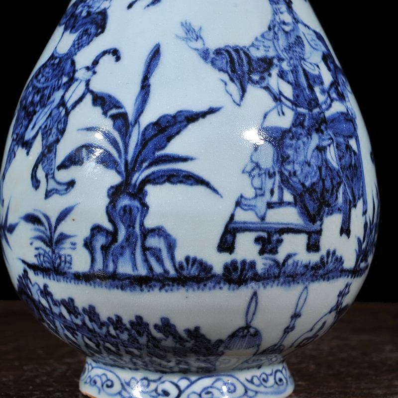 Jingdezhen ceramics imitation yuan Ming blue and white eight edges under after han xin okho spring jewelry crafts are sitting room