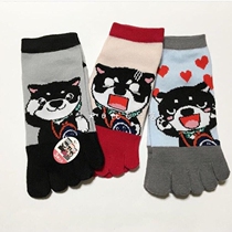 (Japanese purchasing) black wood printing physical small shop purchasing 2019 limited five finger socks 3 pairs sold out without repair