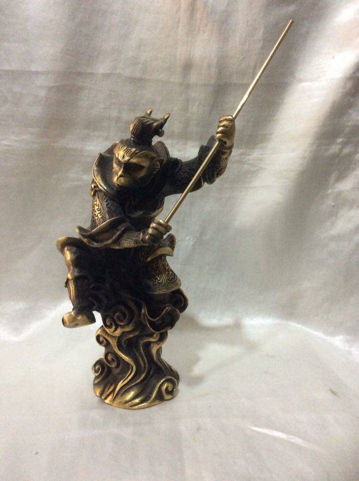 纯铜站孙悟空手拿金箍棒摆件礼品家居装饰铜工艺品孙大圣防小人