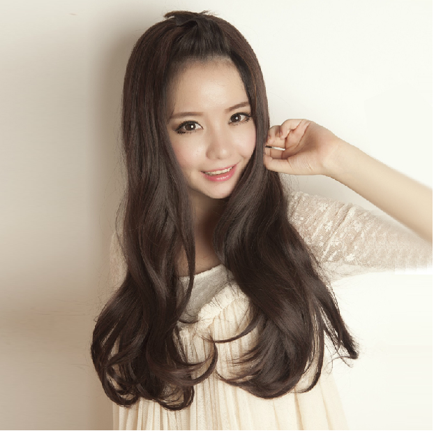 半头套假发女长卷发蓬松大波浪微卷长发半顶头套逼真假发无刘海假