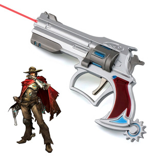 红外线 守望先锋周边 14厘米带红外线功能合金玩具礼物 英雄麦克雷枪