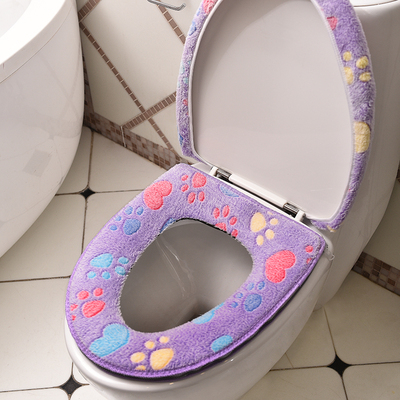 马桶垫坐垫毛绒加厚坐便套通用粘扣拉链马桶两三件套卡