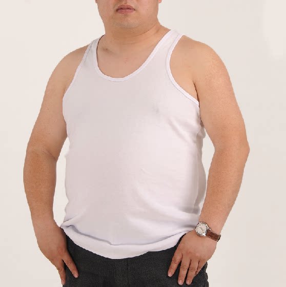 Men's pure cotton large size vest plus fertilizer increases middle -aged fat guy vest loose skirt special large fat man summer Men's pure cotton large size vest plus fertilizer increases middle -aged fat guy vest loose skirt special large fat man summer