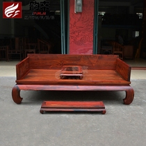 (Yunlai) Antique Laos big red sour branch Luohan bed plain noodles cross-toed Dalbergia mahogany Chinese solid wood furniture