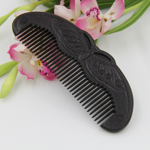 防静电蝴蝶梳高档礼品梳七夕送女友 红木黑檀木梳正品整木工艺