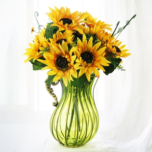 摆件 花瓶 透明 玻璃 创意铁艺玻璃花瓶 欧式插花水培台面花瓶摆件