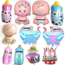 Baby 100 days old aluminum film baby bottle balloon full moon wine decoration balloon 80cm male and female babies