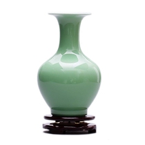 Jingdezhen ceramic celadon antique vase new Chinese retro living room dried flower arrangement porch ornament ornaments