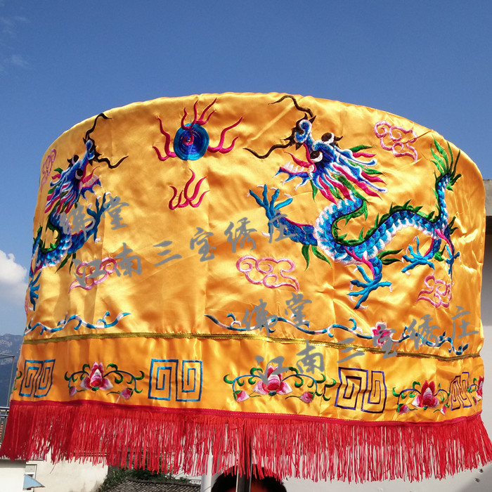 促销佛教佛堂装饰绣品1米黄龙伞宝盖华盖宝顶宝幢经幢佛幡佛帐