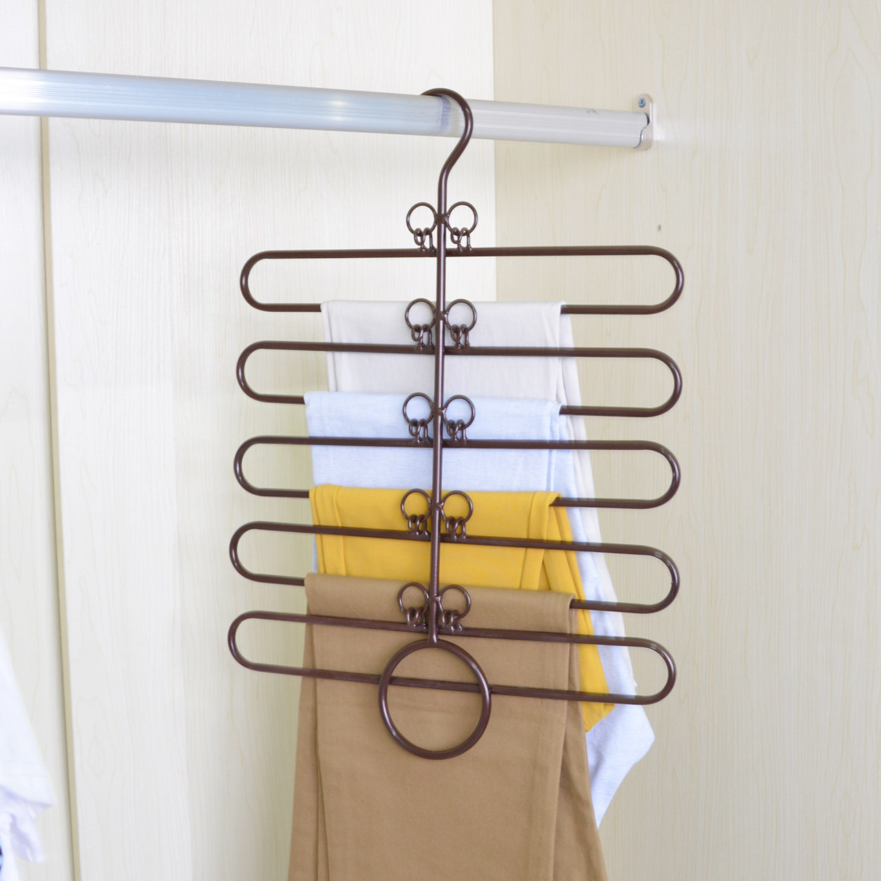 艺雅阁裤架多层晒衣架挂衣架收纳衣裤架衣柜裤挂多功能 裤架裤夹