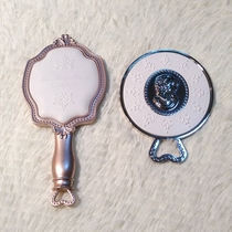 Student mirror makeup portable mirror Hand-held makeup mirror Mini convenient handle mirror Dormitory princess mirror makeup brush bucket