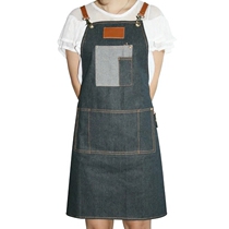 Ken Wei Zhizhi professional hairdresser uniform high-end denim fabric ironing technician apron work clothes