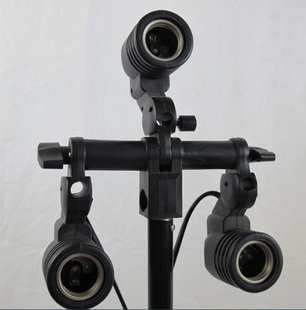 high-quality adjustable three-light head for photography photography light head supports reflector umbrella standard e27 screw orientation