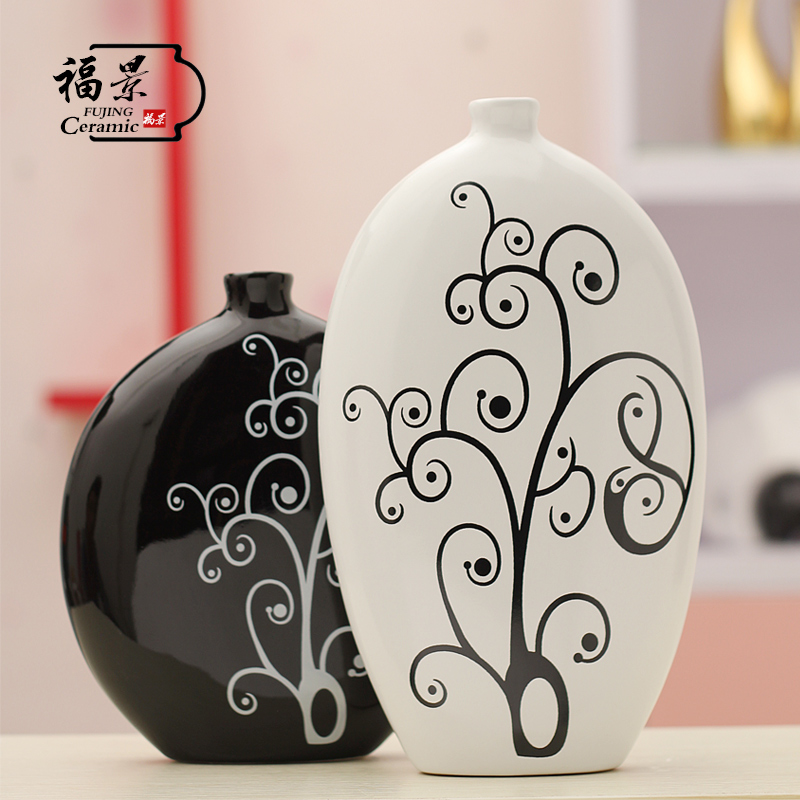 The scene household act The role ofing is tasted creative, black and white ceramic vase furnishing articles contracted sitting room desktop decoration modern arts and crafts