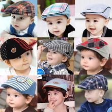 Детский английский стиль Весенние и осенние шляпы Мальчики 1 - 2 - 3 - 4 лет Клетчатые береты Ребенок Шляпа утка Язык