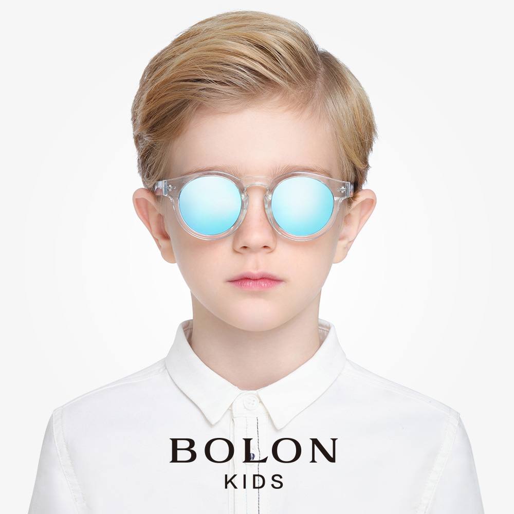 bolon暴龙儿童太阳镜男童圆框时尚墨镜个性潮流舒适眼镜bk5002