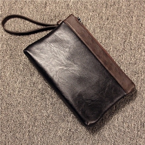 Handbag men Korean version of boys handbag tide Society Youth Mens clutch bag soft leather fashion simple casual handbag